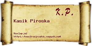 Kasik Piroska névjegykártya